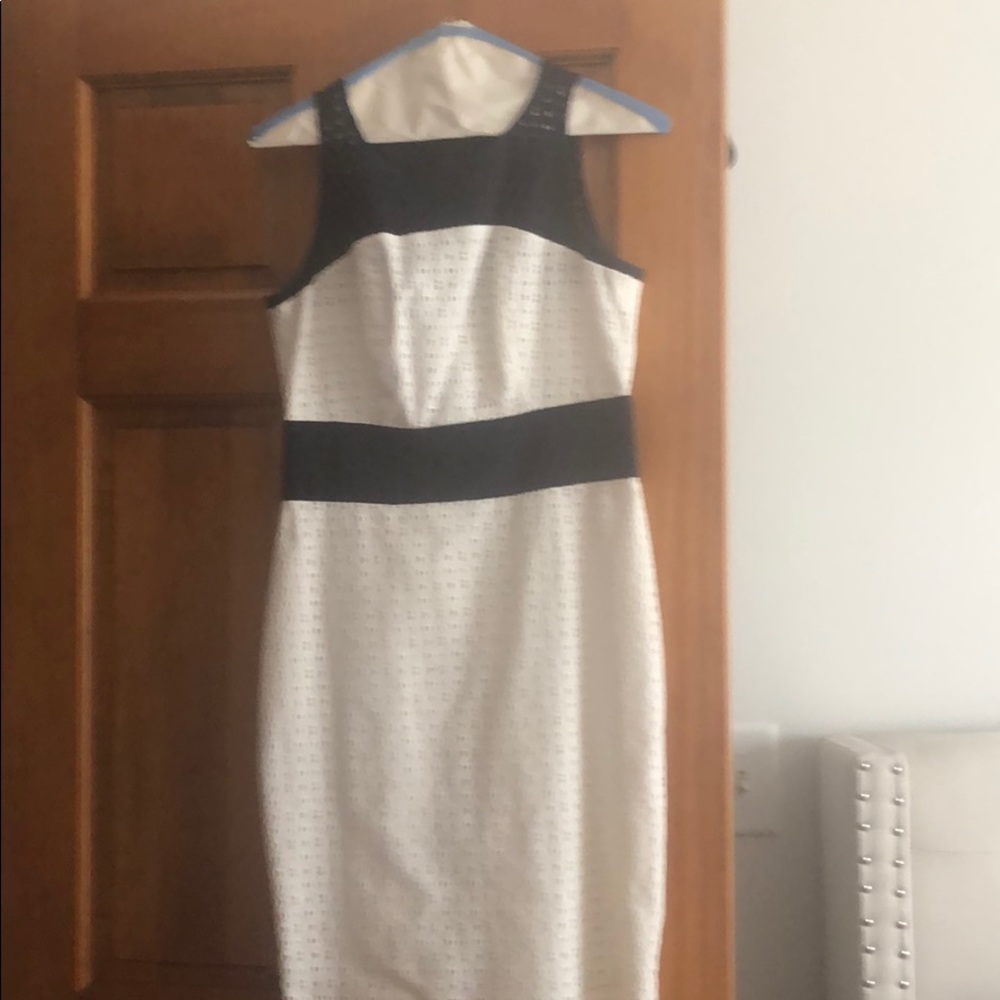 White and navy dress